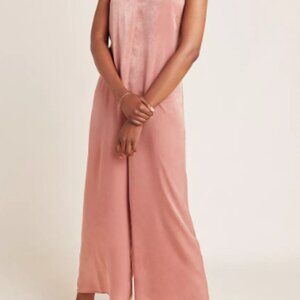 Anthropologie Rosa Satin Jumpsuit L